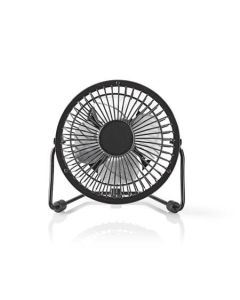 Nedis FNDK1BK10 - Kovový Mini Ventilátor | Průměr 10 cm | Napájení prostřednictvím USB | Černá barva