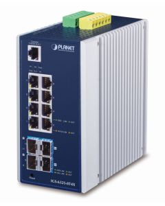 Planet IGS-6325-8T4X průmyslový L3 switch, 8x1Gb, 4x10Gb SFP+, 12-48VDC, -40~75°C, IP30, fanless
