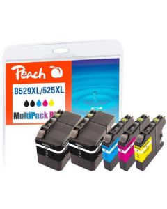 PEACH kompatibilní cartridge Brother LC529XL/LC525XL MultiPack Plus, 2xbk, c, m, y, 2x50 ml, 3x15 ml