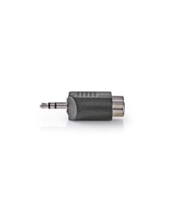 Nedis CAGB22940BK - Stereofonní audioadaptér | 3,5mm Zástrčka - 2x RCA Zásuvka | Černá barva