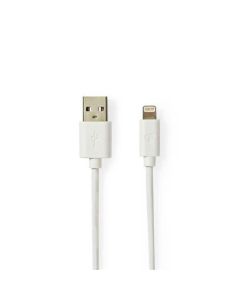 Nedis CCBW39300WT10 - Synchronizační a nabíjecí kabel | Apple Lightning 8-pin Zástrčka - USB A Zástrčka | 1 m | Bílá barva