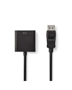 Nedis CCGB37250BK02 - DisplayPort – DVI Kabel | DisplayPort Zástrčka - DVI-D 24+1-Pin Zásuvka | 0,2 m | Černá barva