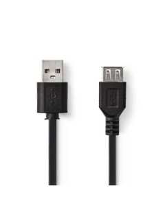 Nedis CCGB60010BK20 - USB 2.0 kabel | A Zástrčka - A Zásuvka | 2 m | Černá barva