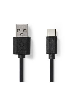 Nedis CCGB60600BK01 - USB 2.0 kabel | Typ-C Zástrčka - A Zástrčka | 0,1 m | Černá barva