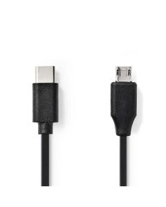 Nedis CCGB60750BK10 - USB 2.0 kabel | Typ-C Zástrčka - Micro B Zástrčka | 1 m | Černá barva