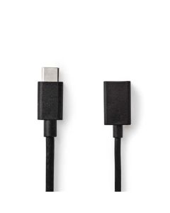 Nedis CCGB61710BK02 - USB 3.0 Kabel | Typ-C Zástrčka - A Zásuvka | 0,15 m | Černá barva