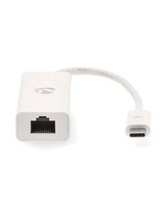 Nedis CCGB64950WT02 - Síťový adaptér USB | USB 3.2 Gen 1 | 1000 Mbps | USB-C™ Zástrčka | RJ45 Zásuvka | 0.20 m | Bílá