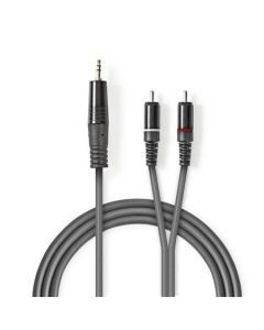 Nedis COTH22200GY30 - Stereofonní Audio Kabel | 3,5 mm Zástrčka – 2x RCA Zástrčka | 3 m | Šedá barva