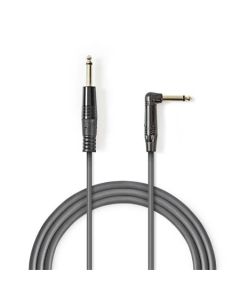 Nedis COTH23005GY50 - Nevyvážený Audiokabel | 6,35mm Zástrčka – 6,35mm Úhlová Zástrčka | 5 m | Šedá barva