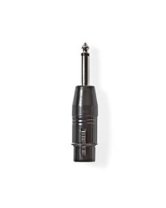 Nedis COTP15940BK - XLR Monofonní Adaptér | XLR 3pinová Zásuvka – 6,35mm Zástrčka | Černá barva