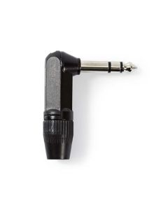 Nedis COTP23903BK - Stereofonní Audio Konektor | 6,35 mm Úhlová Zástrčka | Černá barva