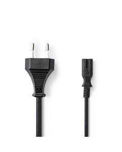Nedis PCGB11040BK20 - Euro Napájecí Kabel | Rovná Euro Zástrčka – IEC-320-C7 | 2 m | Černý