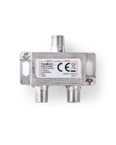 Nedis SSPL210ME - Satelitní F-Rozbočovač | Max. zisk 6,5 dB | 5–2 400 MHz | 2 Výstupy