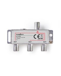 Nedis SSPL300ME - CATV F-Rozbočovač | Max. zisk 6,8 dB | 5–1 000 MHz | 3 Výstupy
