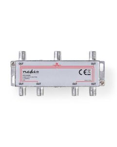 Nedis SSPL600ME - CATV F-Rozbočovač | Max. zisk 10 dB | 5–1 000 MHz | 6 Výstupů