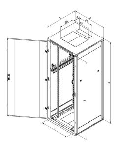 Triton 19" rozvaděč stojanový 37U/800x1000, plechové dveře
