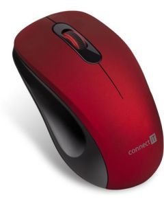 CONNECT IT "MUTE" bezdrátová optická tichá myš, USB, (+ 1x AA baterie zdarma), červená 