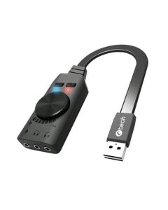 C-TECH PC externí zvuková karta SC-7Q, USB, 7.1 surround sound, audio switch