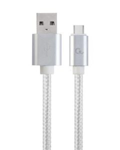 GEMBIRD CABLEXPERT Kabel USB 3.0 AM na Type-C kabel (AM/CM), 1,8m, opletený, stříbrný, blister