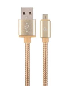 GEMBIRD CABLEXPERT Kabel USB A Male/Micro USB Male 2.0, 1,8m, opletený, zlatý, blister