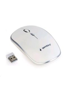 Gembird Myš MUSW-4B-01-W, bílá, bezdrátová, USB nano receiver