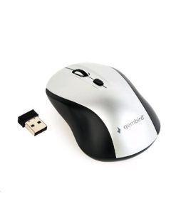 Gembird Myš MUSW-4B-02-BS, černo-stříbrná, bezdrátová, USB nano receiver