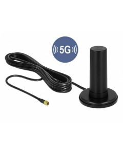 Delock 5G LTE Anténa SMA samec 0 - 3 dBi všesměrová pevná s magnetickou základnou a připojovací kabel RF195 3 m venkovní