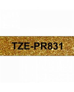 Brother - TZe-PR831 černá / zlatá (12mm, 8m,)
