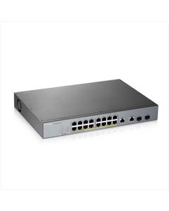 Zyxel GS1350-18HP, 18 Port managed CCTV PoE switch, long range, 250W (1 year NCC Pro pack license bundled)