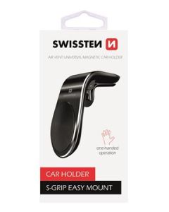 SWISSTEN MAGNETICKÝ DRŽÁK DO VENTILACE AUTA EASY MOUNT ČERNÝ