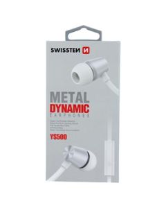 SWISSTEN SLUCHÁTKA EARBUDS DYNAMIC YS500 STŘÍBRNO-BÍLÉ