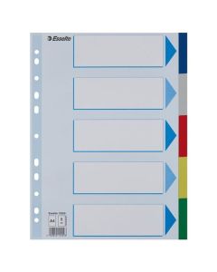 Plastové rozlišovače Esselte - A4, 5 barev