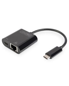 DIGITUS Gigabitový ethernetový adaptér USB typu C + PD s funkcí napájení