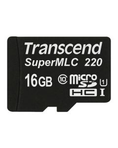 Transcend 16GB microSDHC220I UHS-I U1 (Class 10) SuperMLC průmyslová paměťová karta, 80MB/s R, 45MB/s W, černá