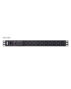Aten PE0110S Základní 1U PDU s přepěťovou ochranou 10A vstup C14 výstup 10x C13