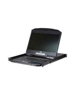 ATEN KVM console CL3116NX 16-Port Short Depth PS/2-USB VGA Single Rail WideScreen LCD KVM Switch 18,5" 1366x768