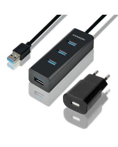 AXAGON HUE-S2BP, 4x USB3.0 CHARGING hub 1.2m kabel, vč. AC adapteru