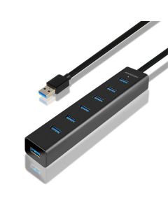 AXAGON HUE-SA7BP, 7x USB3.0 ALU CHARGING hub vč. AC adapteru