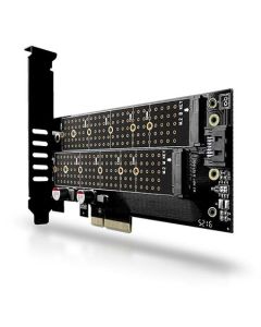 AXAGON PCEM2-D, PCIe x4 - M.2 NVMe M-key + SATA B-key slot adaptér, vč. LP