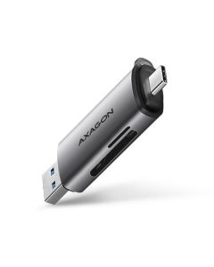 AXAGON CRE-SAC, USB3.2 Gen1 Type-C + Type-A externí čtečka karet SD/microSD, podpora UHS-I