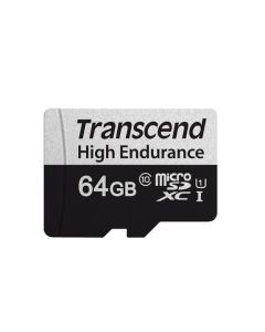 Transcend 64GB microSDXC 350V UHS-I U1 (Class 10) High Endurance paměťová karta, 95MB/s R, 45MB/s W