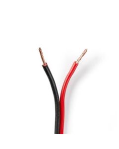 Nedis CAGW1500BK1000 - Kabel Reproduktoru | 2x 1,5 mm2 | 100 m | Páska | Černý/červený