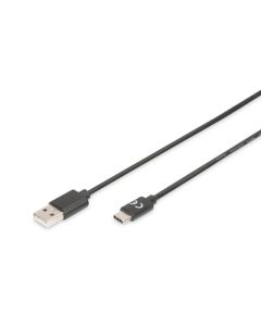Digitus Připojovací kabel USB C na A  1,0 m, 3A, 480 MB, verze 2.0