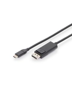 DIGITUS kabelový převodník USB C na DP 2,0m, 4K/60Hz, 32,4 GB zlacené konektory