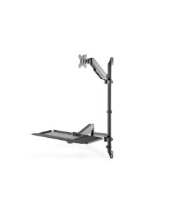 DIGITUS pracovní stanice pro sezení/stání, nástěnný držák,  jeden monitor, černý max. 8 kg, max Velikost obrazovky: 17  VESA: 75x1