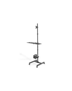 DIGITUS Mobilní pracovní stanice (úchyt na Monitor , PC držák) max. Zatížení 8 kg, max. 32 "obrazovka, černá, VESA: 75 x 100 