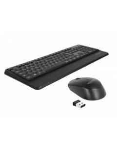 Delock Sada USB klávesnice a myši, 2,4 GHz, bezdrátová, černá (s podložkou pro zápěstí) 