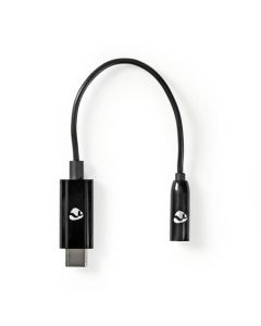Nedis CCBW65950BK015 - USB-C Adaptér | USB-C Zástrčka – 3,5 mm Zásuvka | 0,15 m | Černý