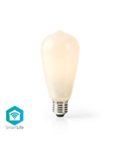 Nedis WIFILF11WTST64 - Wi-Fi Chytrá LED Žárovka | E27 | ST64 | 5 W | 500 lm | Teplá Bílá, F