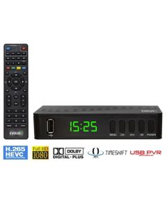 EVOLVEO Alpha T2, HD DVB-T2 H.265/HEVC multimediální rekordér, HDMI, SCART, USB